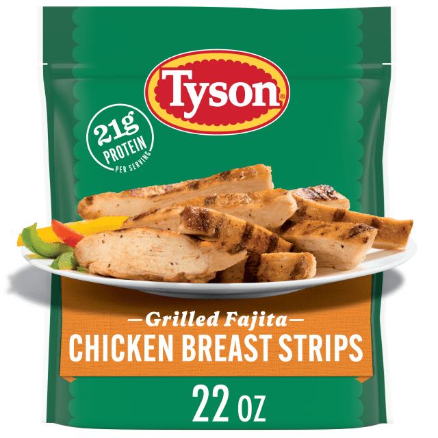 Tyson Frozen Grilled Fajita Chicken Strips, 22 oz