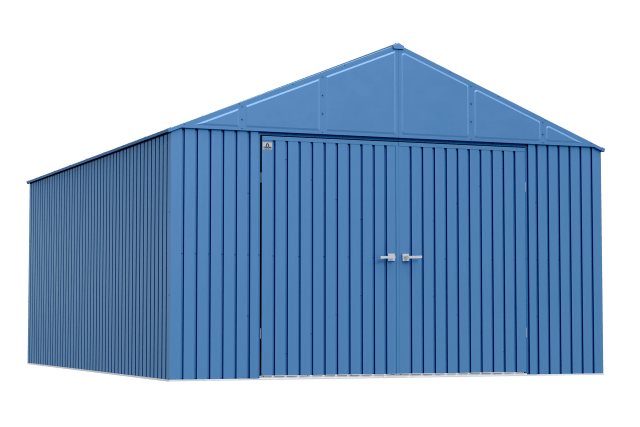 Arrow Elite Steel Storage Shed, 12x16, Blue Grey