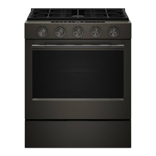 KitchenAid 5 Cu. Ft. Smart Slide-In Natural Gas Range in Black Ore KSGS530SBE