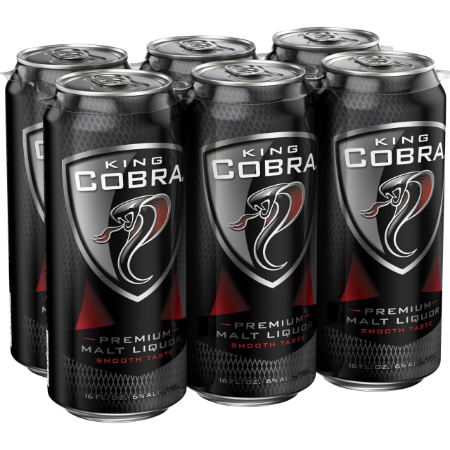 King Cobra Premium Malt Liquor, 6 Pack 16 fl. oz. Cans, 6.0% ABV