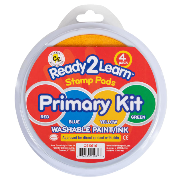 Jumbo Circular Washable Stamp Pads - Primary - Set of 4