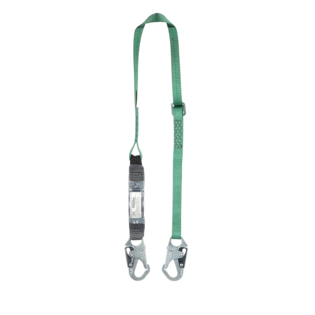 V-Series Standard single-leg adjustable energy absorbing lanyard, 6', 36C small snaphooks, ANSI Z359.13