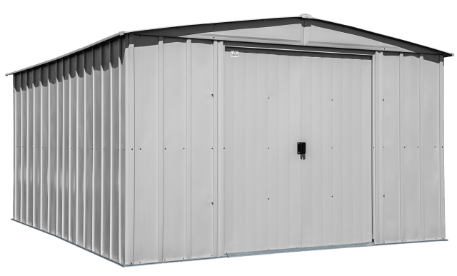 Classic Steel Storage Shed, 10X12, Flute Grey