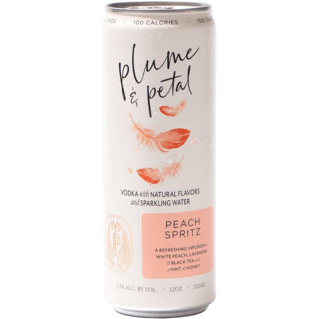 Plume &amp; Petal Ready To Drink Peach Spritz Vodka Infused With Natural Flavors, Gluten Free 4.5% 355mL