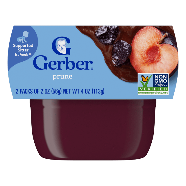 Gerber Stage 1 Baby Food, Prune Puree Tubs, Baby Puree, 2PK