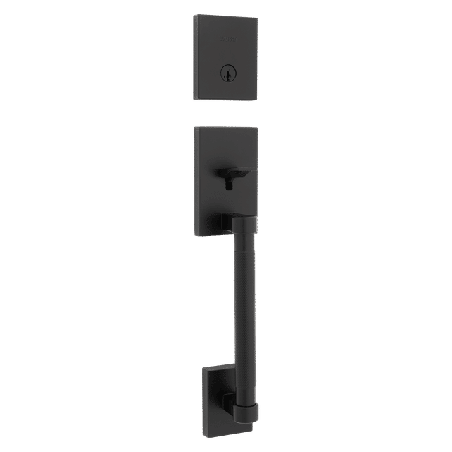 Prava Single Cylinder Exterior Only Handleset featuring SmartKey Security™ in Matte Black