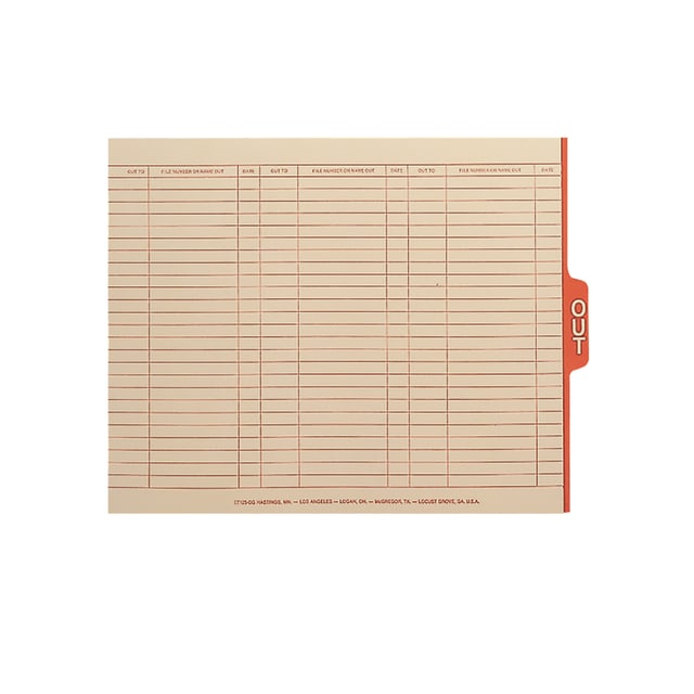 End Tab Out-Guides with Printed Form, 1/5-Cut Tab