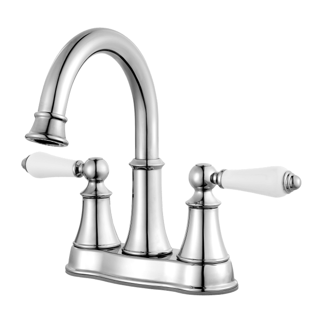 Courant 2-Handle 4" Centerset Bathroom Faucet in Polished Chrome & White