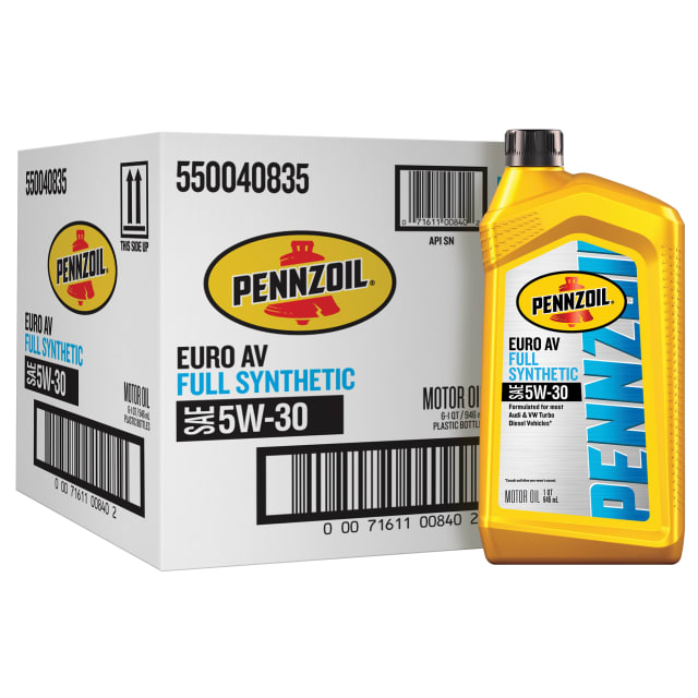Pennzoil Euro AV Full Synthetic 5W-30 Motor Oil, 1 Quart (6 Pack)