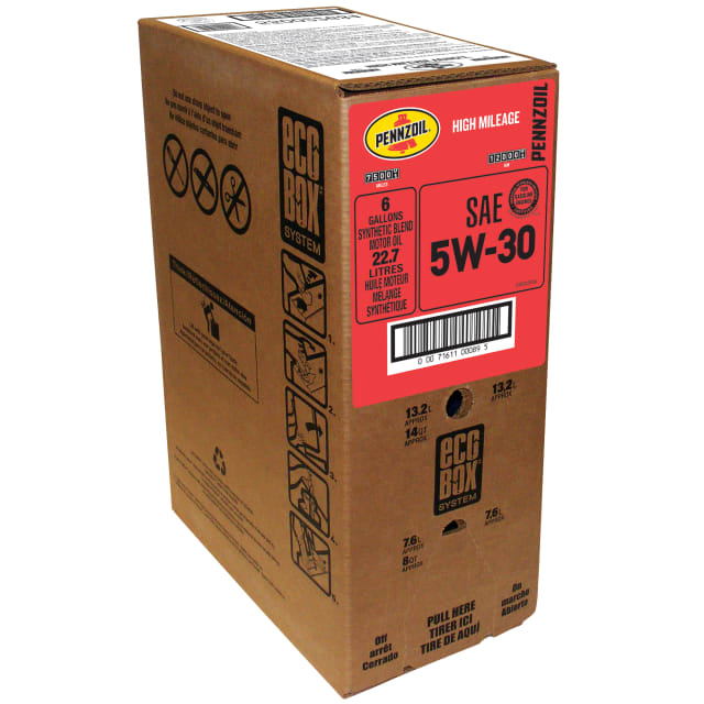 Pennzoil High Mileage 5W-30 Motor Oil, 24 Quart Ecobox