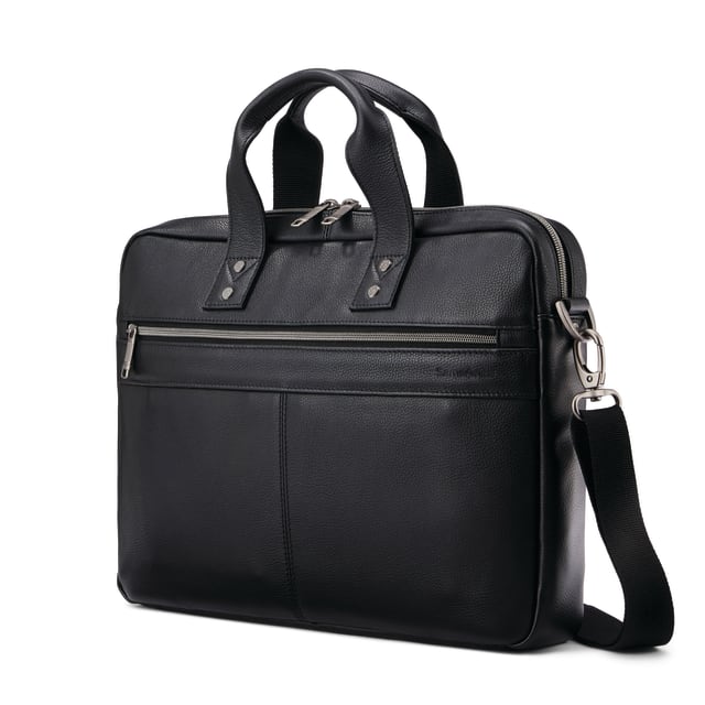 Sam Classic Leather Slim Brief - Black