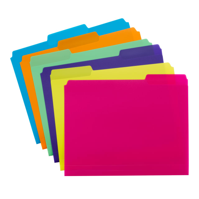 Poly File Folders, 1/3-Cut Tab