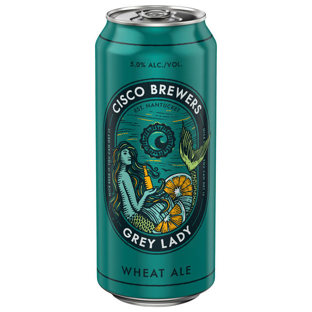 Cisco Brewers Grey Lady Wheat Ale 16 oz Single CAN 5ABV - Plain Aluminum - Standard Gloss - Craft Direct