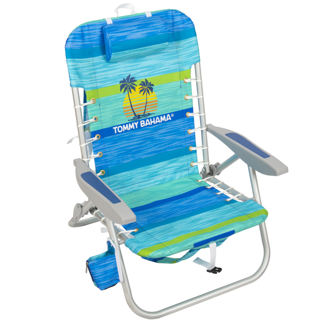 Tommy Bahama® Blue-Green Patterned 4-Position Lace-Up Aluminum Backpack Chair