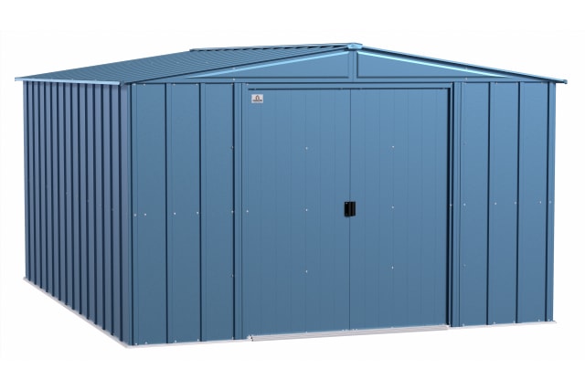 Classic Steel Storage Shed, 10X12, Blue Grey