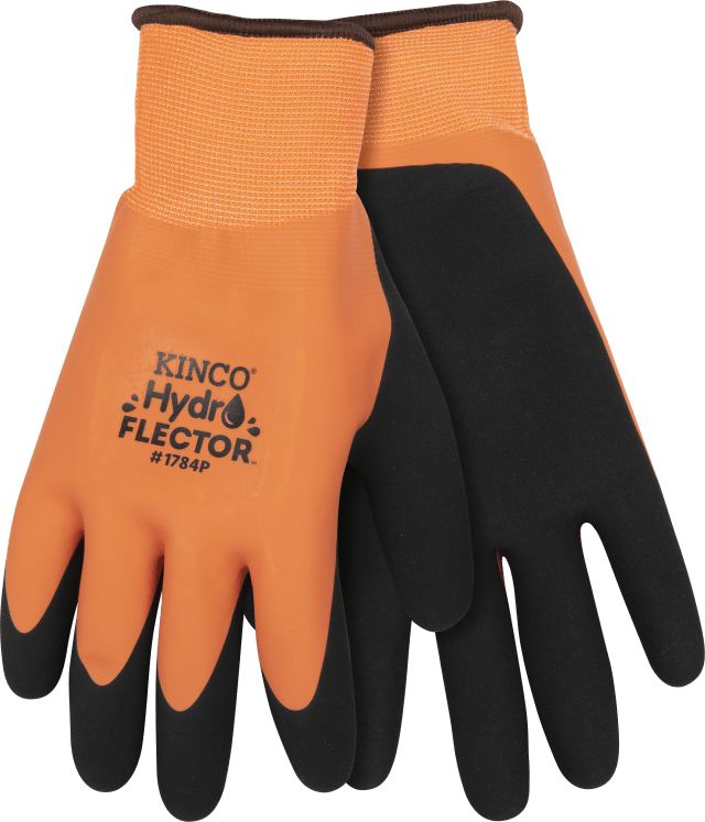 HydroFlector™ Lined Waterproof Hi-Vis Orange Thermal Knit Shell & Double-Coated Latex
