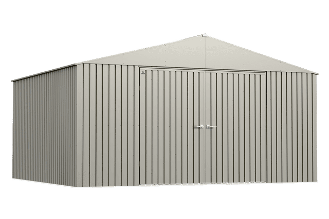 Elite Steel Storage Shed, 14X12, Cool Grey