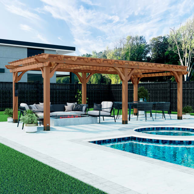 Beaumont Pergola-24x12-Light Brown