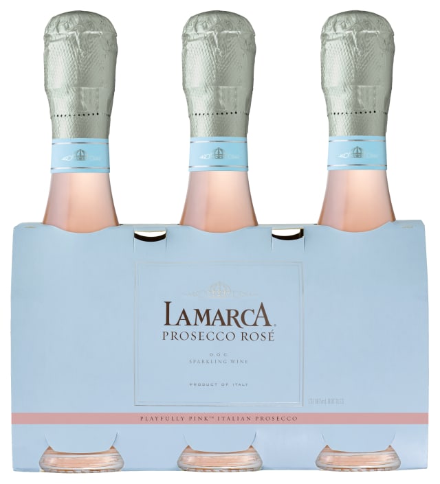 La Marca Prosecco Rosé Sparkling Wine 3 Single Serve 187ml Bottles