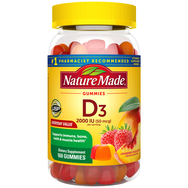 Nature Made Vitamin D3 2000 IU (50 mcg) per serving Gummies, 160 Count