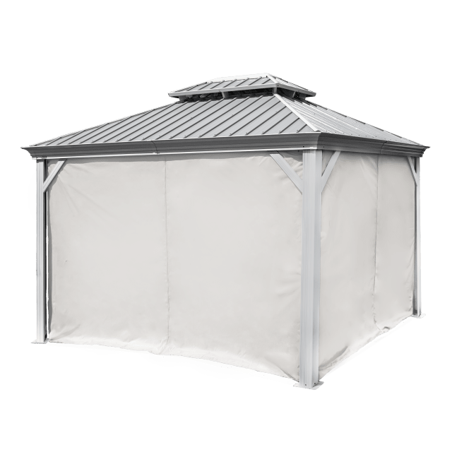 Sojag Taupe Curtains for Monaco/Messina/Mykonos Gazebos, 12 ft. x 12 ft., Spun, Outdoor Shades