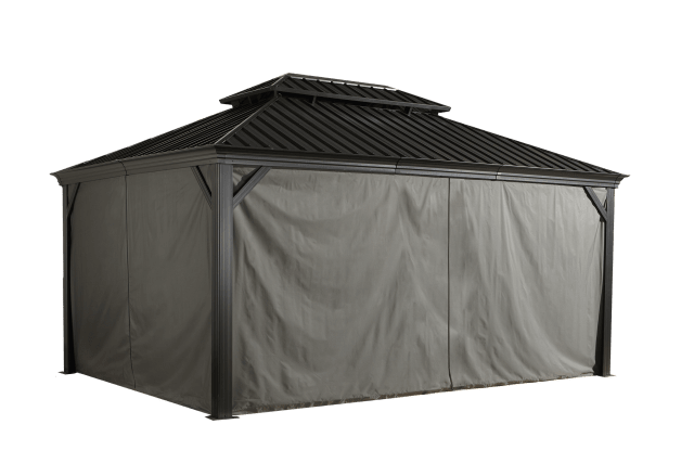 Sojag Grey Curtains For Monaco/Messina/Mykonos Gazebos, 12 Ft. X 16 Ft., Spun, Outdoor Shades