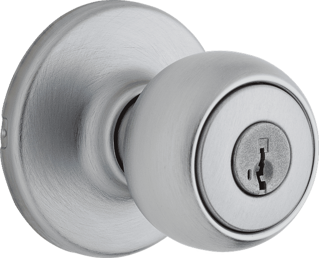 Fairfax Entry Knob featuring SmartKey Security in Satin Chrome