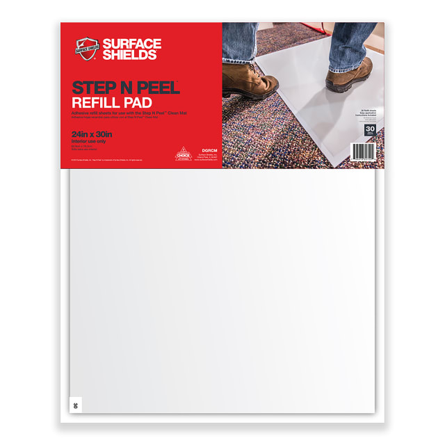 Step N Peel® Sticky Mat®, Clear Refills, 30-sheet, 24" x 30", 4pk
