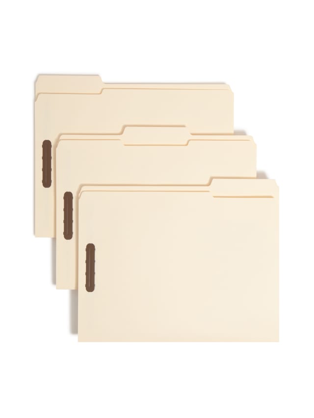 Reinforced Tab Fastener File Folders, 1/3-Cut Tab