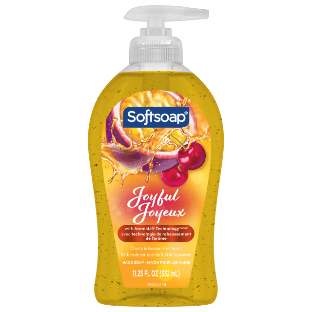 Softsoap Joyful Liquid Hand Soap, Paraben Free, pH Balanced, Cherry and Passion Fruit Scent, 332 mL Pump Bottle