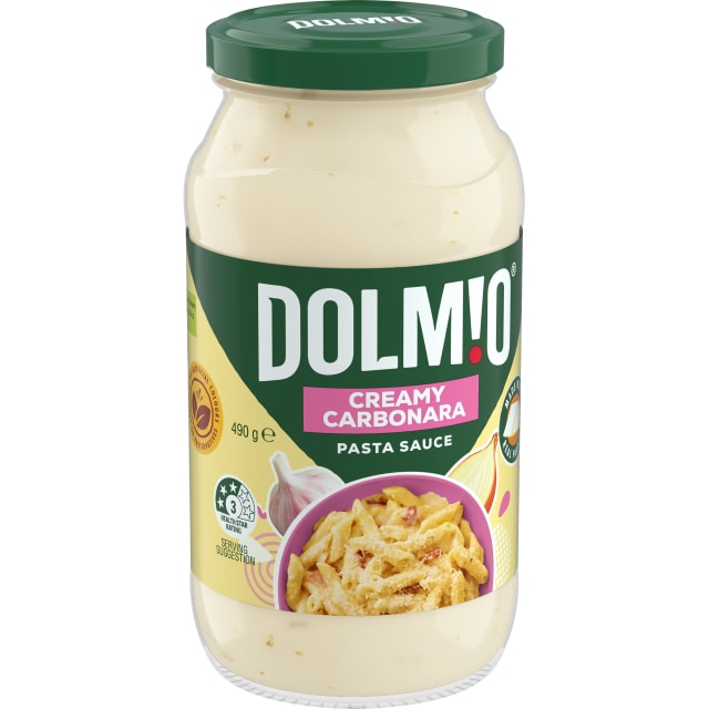 DOLMIO Pasta Sauce Creamy Carbonara 490g Jar