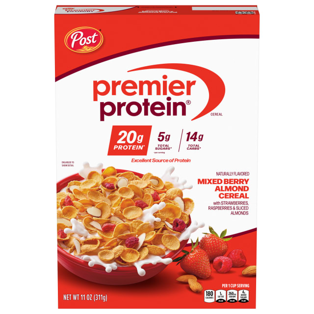 Post Premier Protein Mixed Berry Almond Cereal, 11 OZ Box