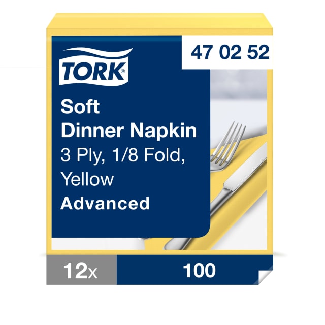 Tork Soft Dinnerservet geel 1/8-vouw