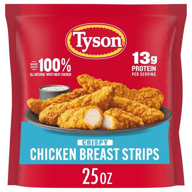 Tyson Frozen Crispy Chicken Breast Strips, 25 oz