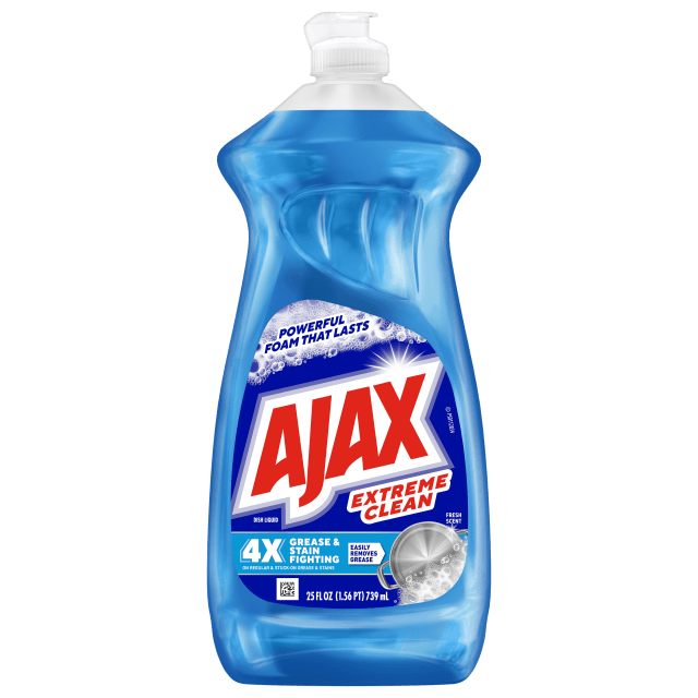 Ajax Extreme Clean Liquid Dish Soap, Strips Grease, Easy-Flip Cap, Fresh Scent, 25 fl oz