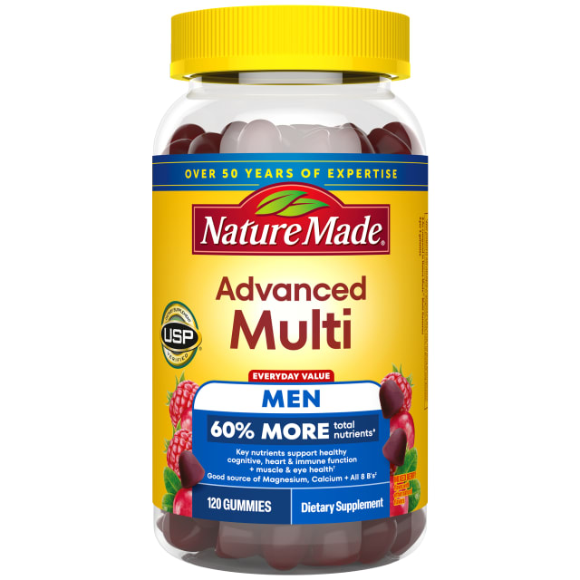 Nature Made Advanced Multivitamin Gummies For Men with Magnesium Citrate, Calcium & All 8 B Vitamins, Multivitamin for Men, 120 Gummies, 40 Day Supply