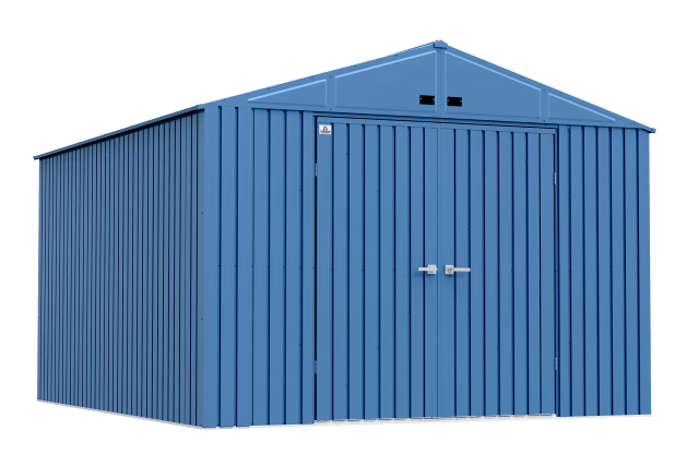 Arrow Elite Steel Storage Shed, 10x12, Blue Grey
