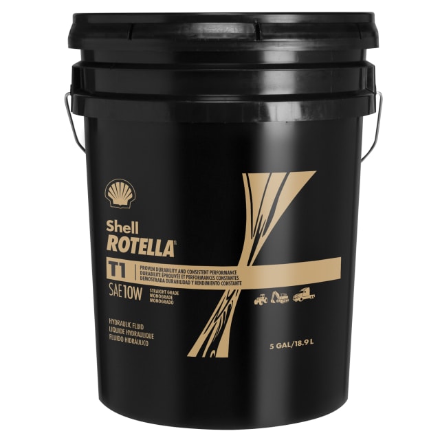 Huile moteur diesel Shell Rotella T1 10W, seau de 5 gallons