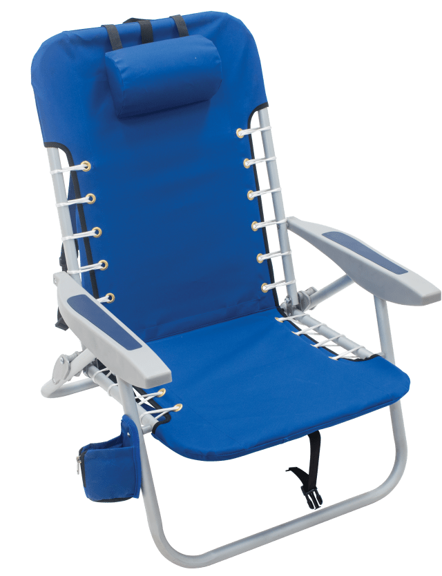 Rio Beach 4-Position Backpack Lace-Up Suspension Folding Beach Chair, Light Blue