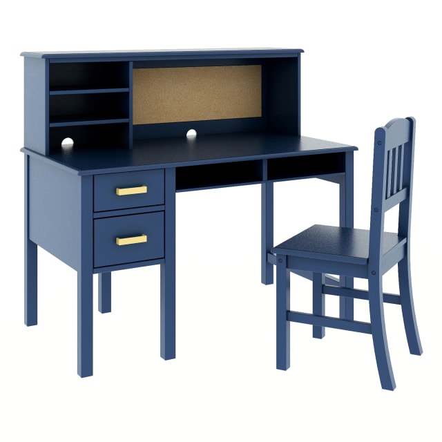 Taiga Desk and Hutch - Navy