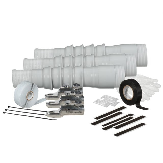 3M™ Kaltschrumpf-Endverschlüsse, QT-II-K4X-CW-1-LSB2A, für 1/C-Kabel mit Kupferdrahtschirm, 4 Schirme, 3/Satz, inkl. Ösen