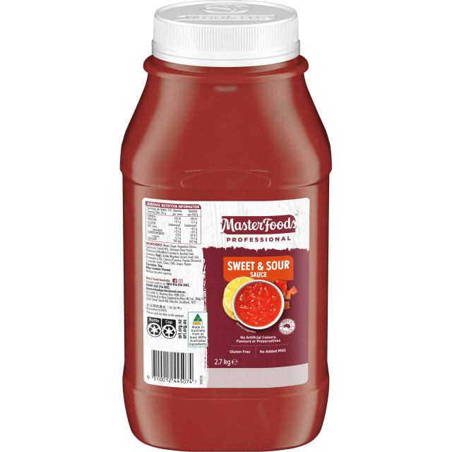 MASTERFOODS Sweet and Sour Sauce 2.7kg Bulk Jar