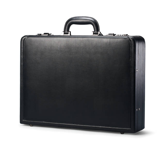 Leather Bus Cases Leather Attache - Black