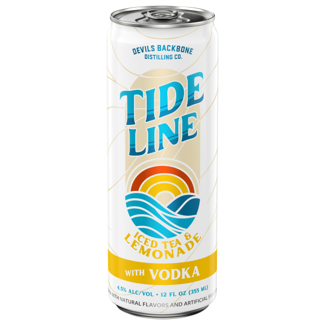 Devils Backbone Tide Line Iced Tea and Lemonade with Vodka 12 oz Single CAN Sleek 4_5ABV - Plain Aluminum - Standard Gloss - Craft Direct