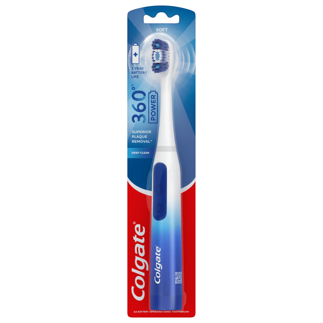 Colgate 360 Floss Tip Sonic Powered Battery Toothbrush, Pack of 2