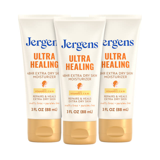 Jergens Ultra Healing Body Lotion, Moisturizer for Dry Skin, 3 fl oz, 3pk