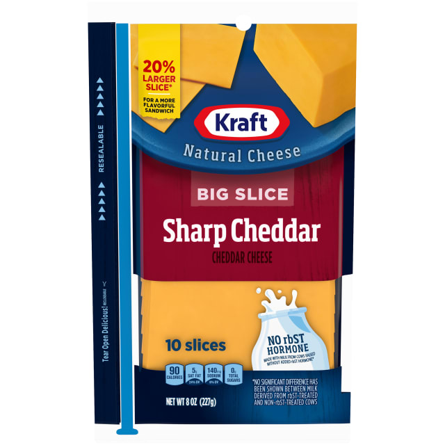 Kraft Big Slice Sharp Cheddar Cheese Slices, 10 ct Pack