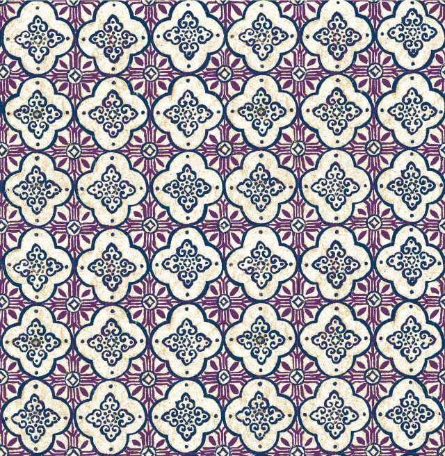 Geo Violet Quatrefoil Wallpaper