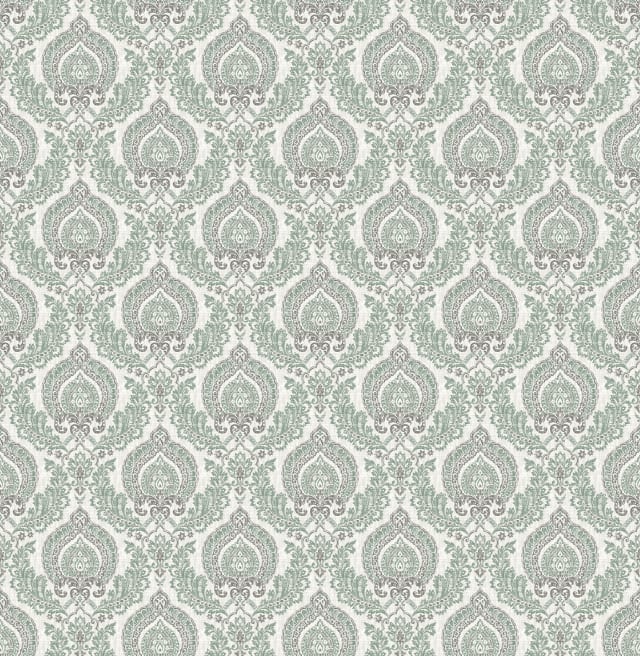 Lulu Dark Green Damask Wallpaper
