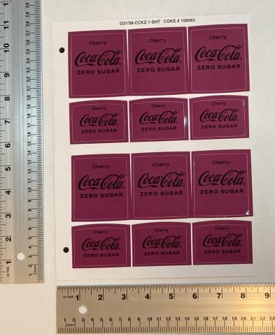 DECAL CHRY COKE ZERO LANCR LEV 6/SH